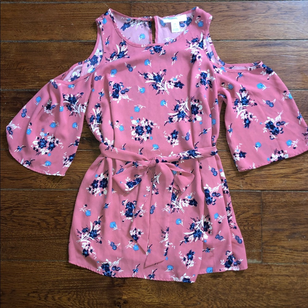 Maternity Floral Cold Shoulder Top